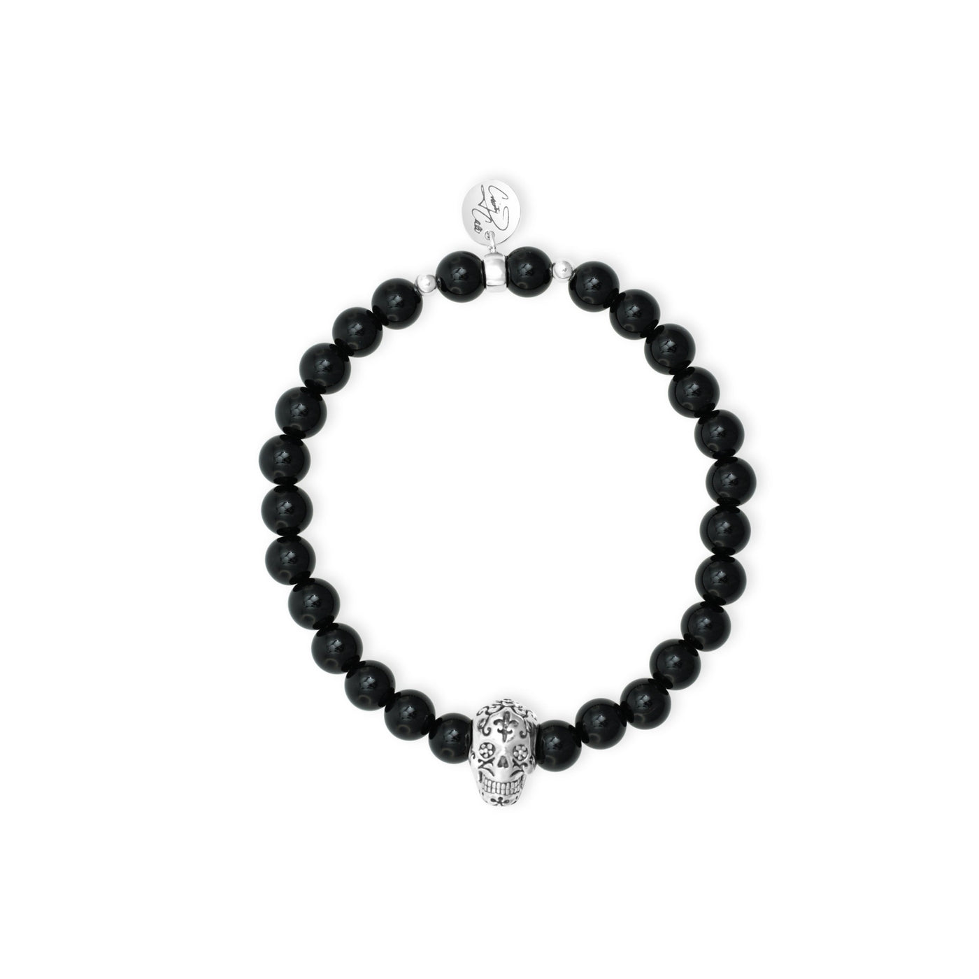 Day of the Dead Onyx Signature Stretch Bracelet