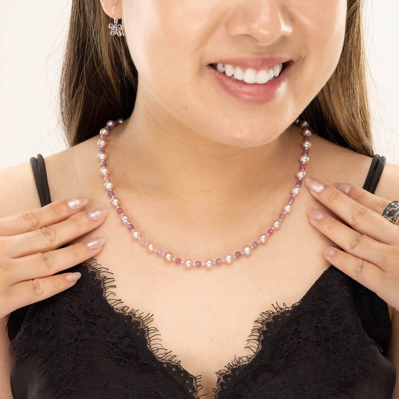 Power & Purity Pastel Pearl & Ruby Signature Necklace