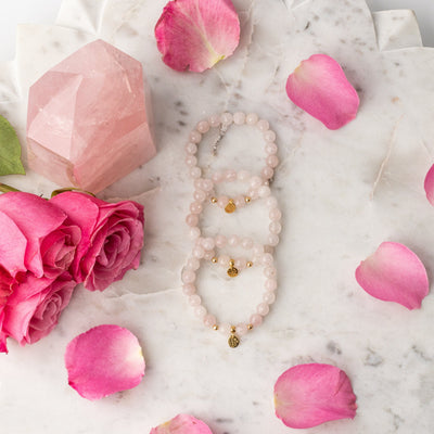 Golden Self-Love Rose Quartz Signature Stretch Bracelet