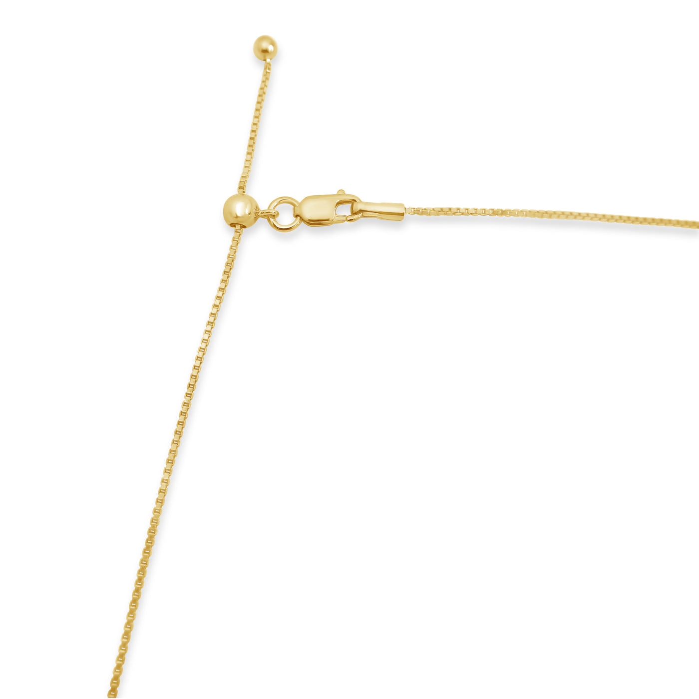 Adjustable 24" Thin Box Chain Gold Vermeil