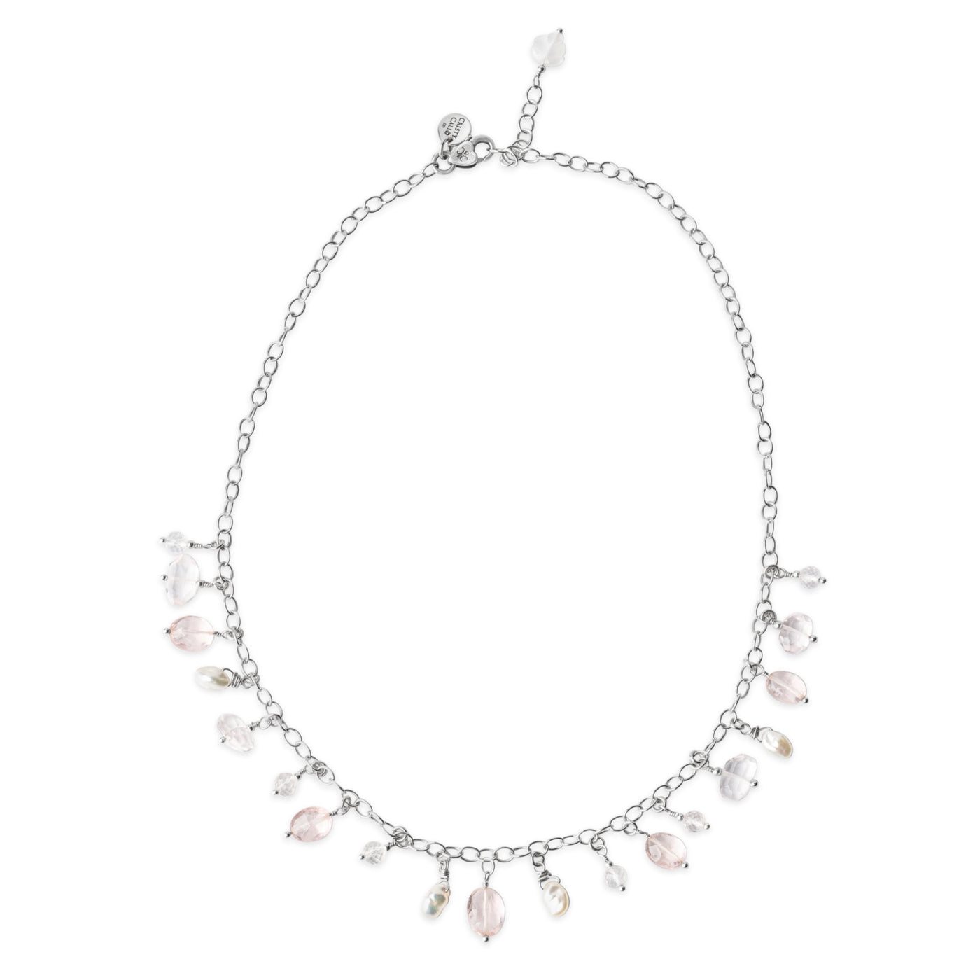 Pure Self Love Pearl & Rose Quartz Signature Charm Necklace