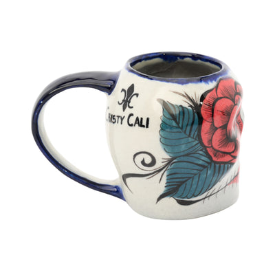 Smell The Roses Skull Mugs - Pair