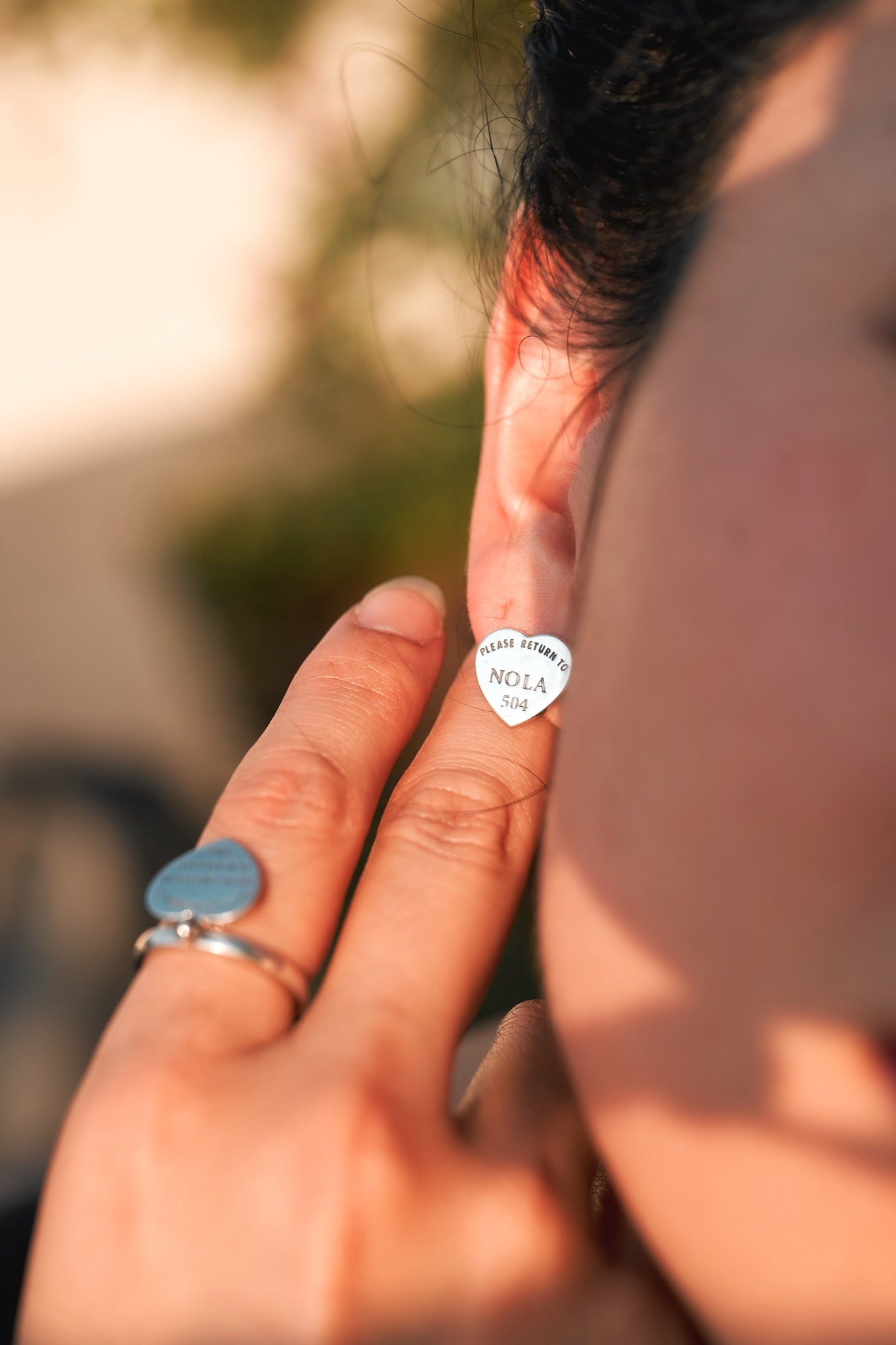 Please Return to New Orleans Heart Earrings