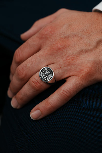 Mens' State Pelican Ring