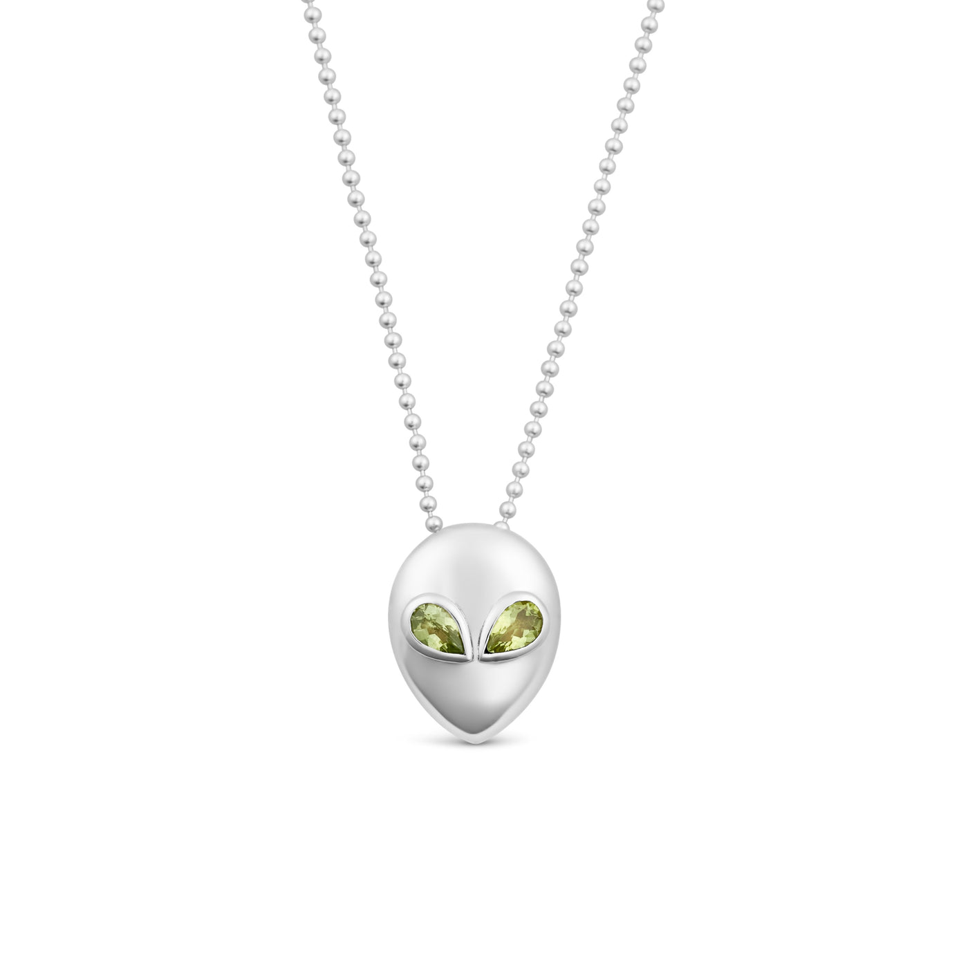 I Come In Peace Gemstone Alien Pendant - Peridot