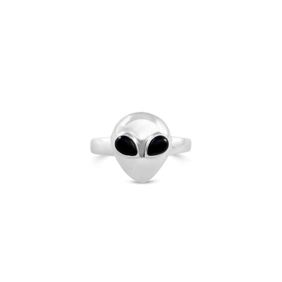 I Come In Peace Gemstone Alien Ring - Onyx