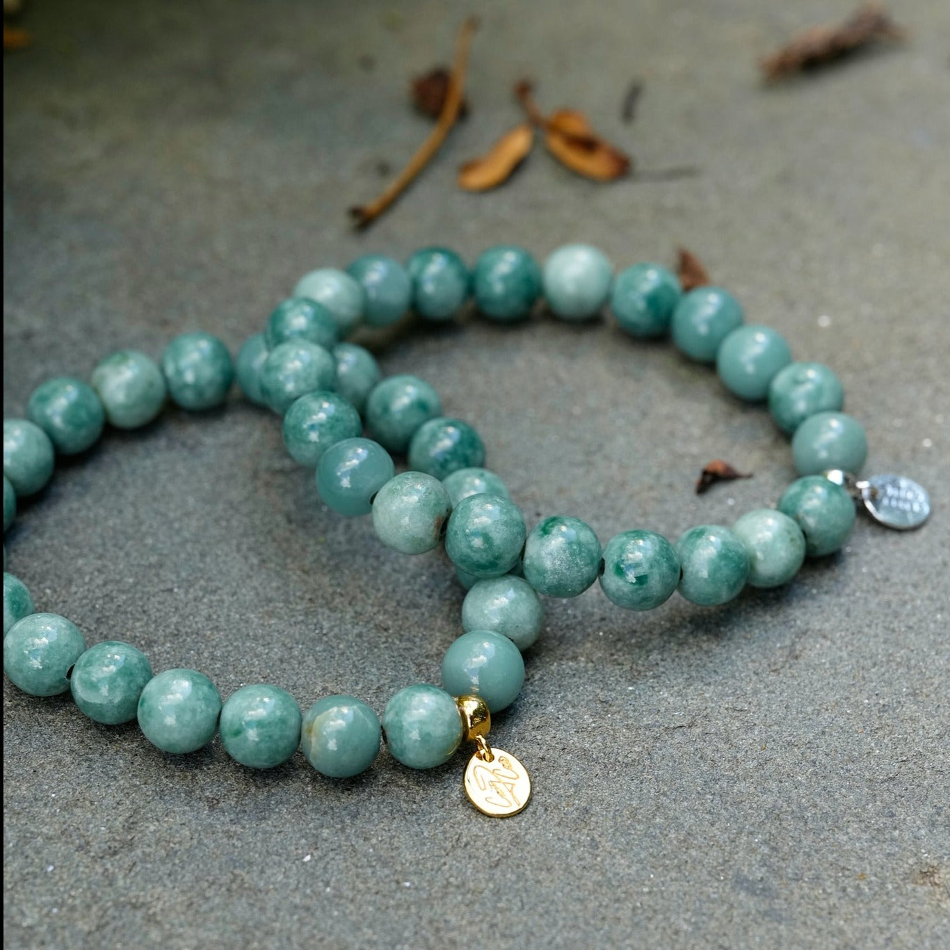 Chunky Sage Mayan Jade Signature Stretch Bracelet