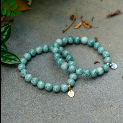 Chunky Sage Mayan Jade Signature Stretch Bracelet