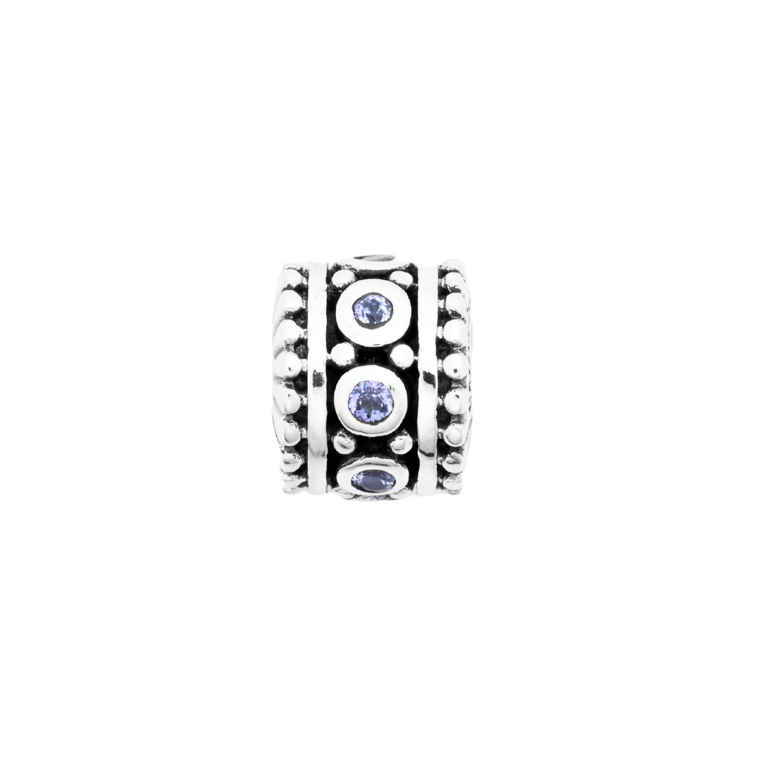 Stylysh 9mm Birthstone Flower Charm With CZ Rhinestones - Fits Traditional Italian Charm Bracelets