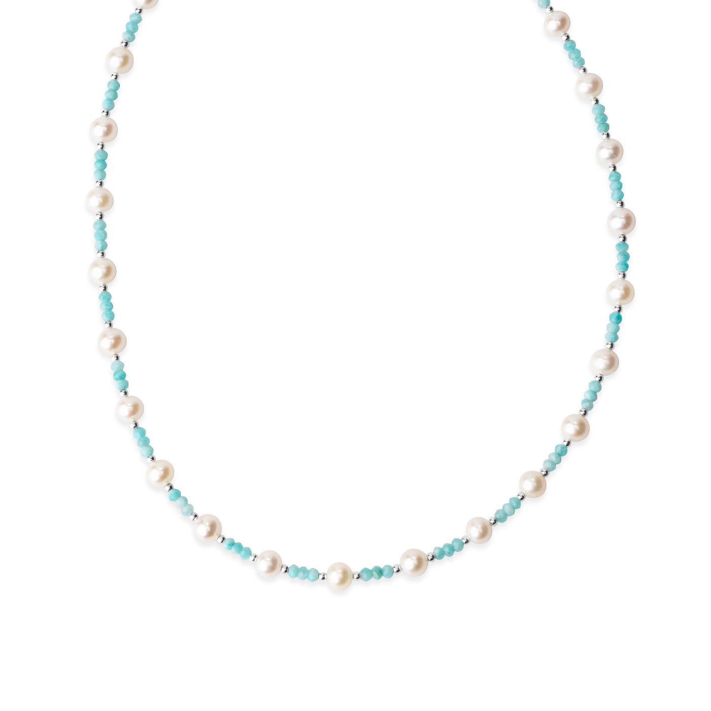 Breakfast at Cristy's Signature Pearl & Amazonite Necklace