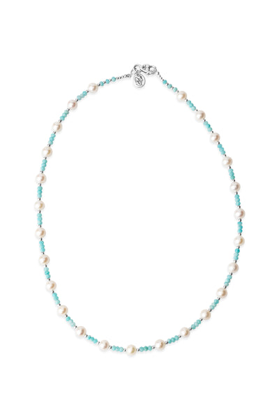 Breakfast at Cristy's Signature Pearl & Amazonite Necklace