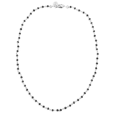 Raven Spinel Rosary Chain Signature Necklace