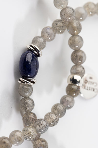 Psychic Wisdom Labradorite & Sapphire Signature Stretch Bracelet