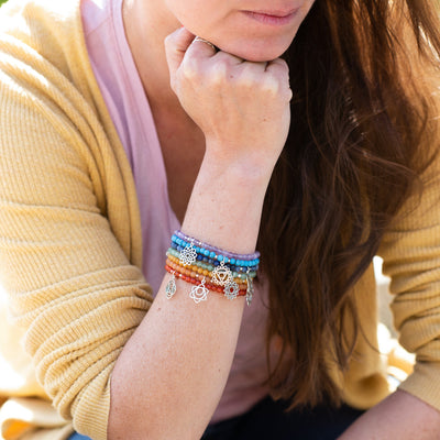 Root Chakra Red Agate Signature Stretch Bracelet