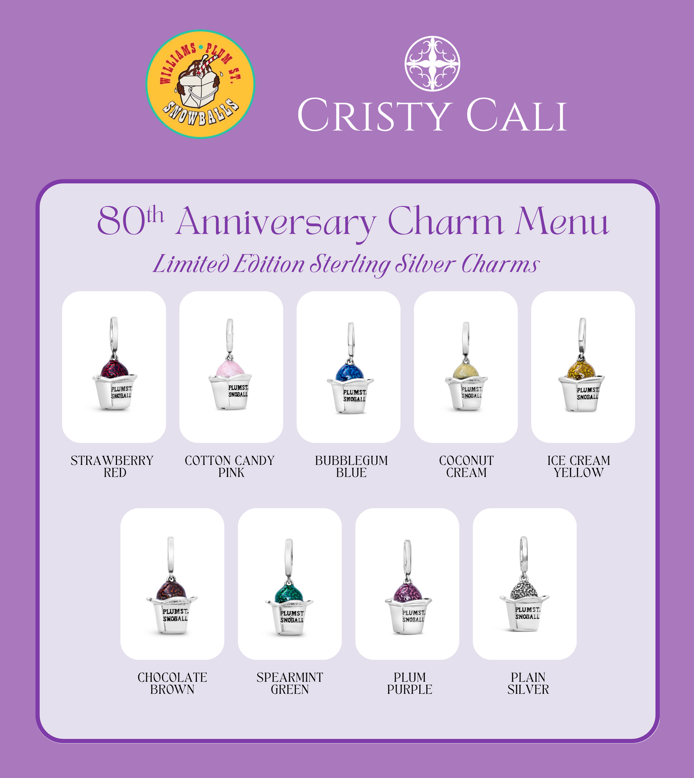 Plum Street Snoball Dangle Couture Charm - AUGUST PREORDER