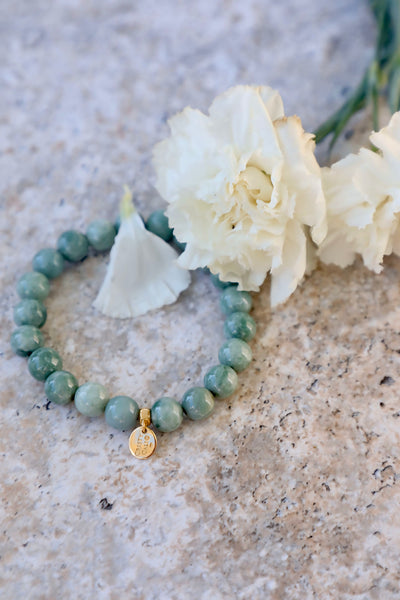 Chunky Sage Mayan Jade Signature Stretch Bracelet