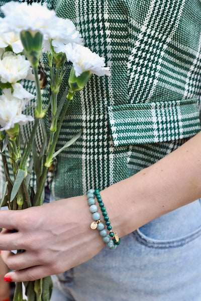 Chunky Sage Mayan Jade Signature Stretch Bracelet