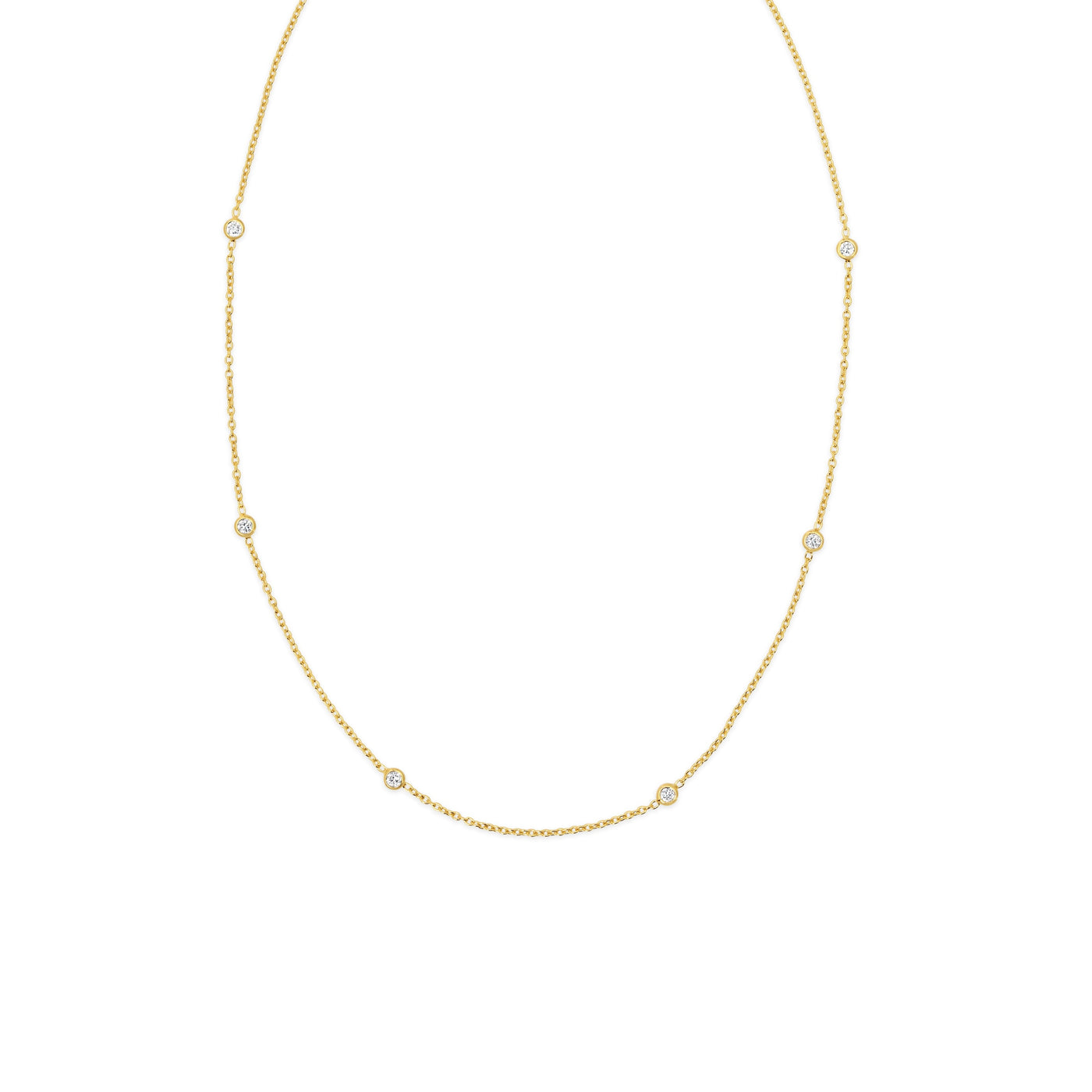 Constellation Diamond Bezel Necklace Gold Vermeil