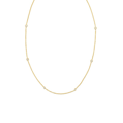 Constellation Diamond Bezel Necklace Gold Vermeil