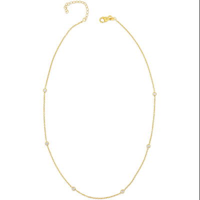 Constellation Diamond Bezel Necklace Gold Vermeil