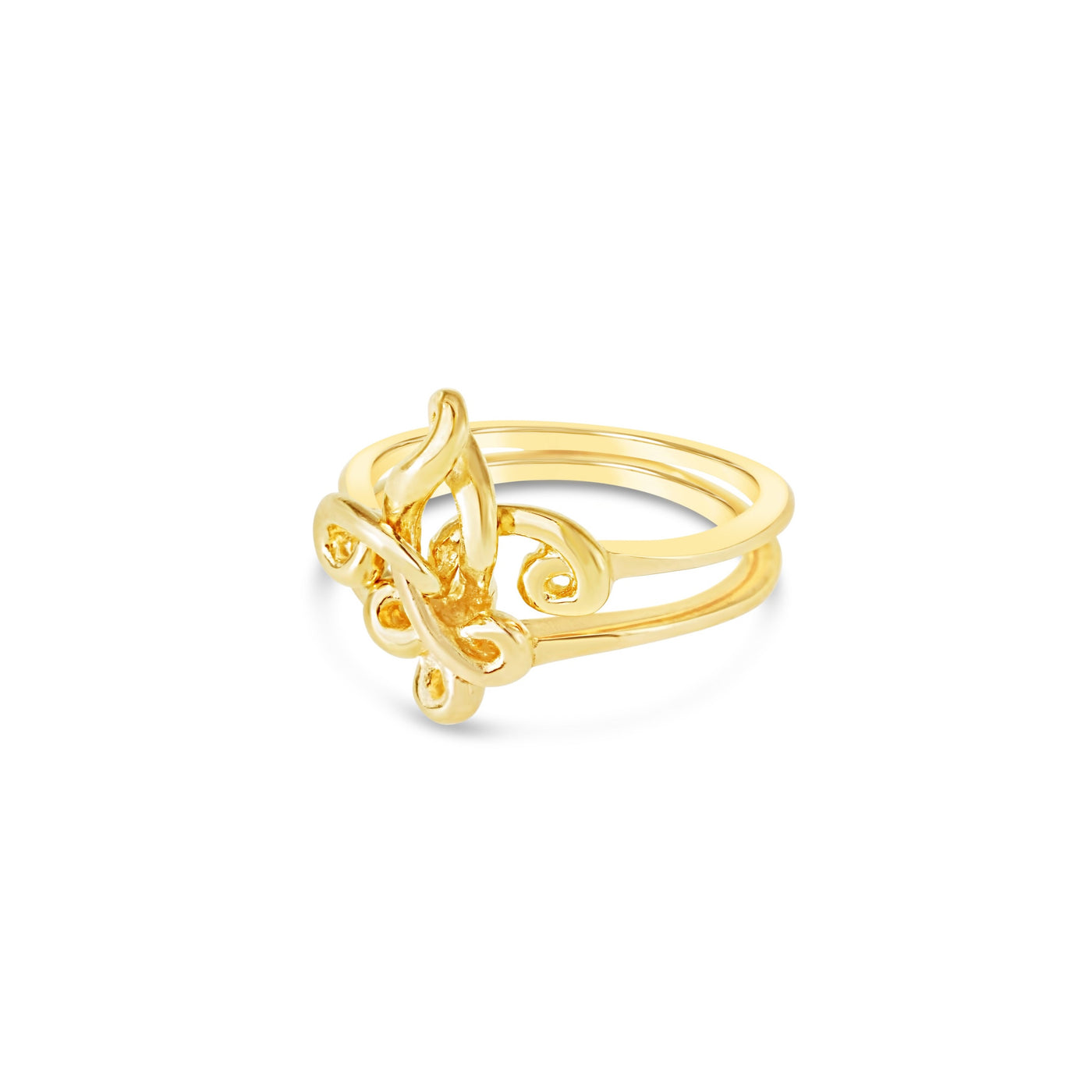 Fleur de Love Knot Ring Gold Vermeil