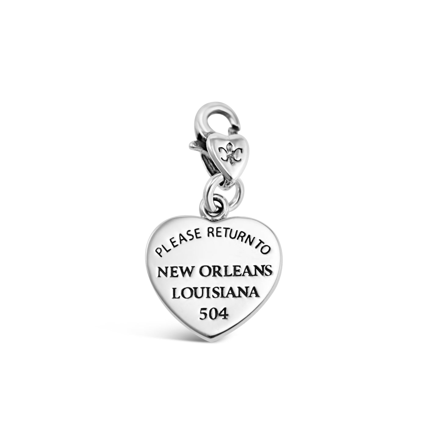 Please Return to New Orleans Heart Clip Charm
