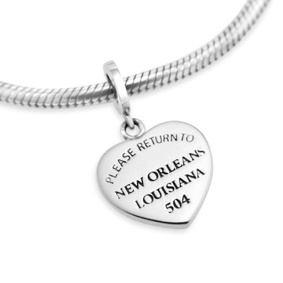 Please Return to New Orleans Heart Couture Charm - BACKORDER