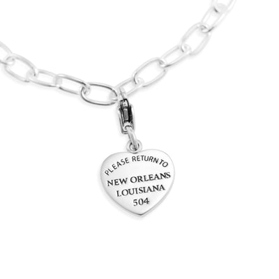 Please Return to New Orleans Heart Clip Charm