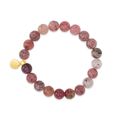 Golden Strawberry Love Quartz Signature Stretch Bracelet