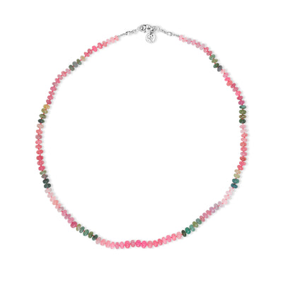 1OAK Knotted Silk Watermelon Tourmaline Candy Signature Necklace 20"