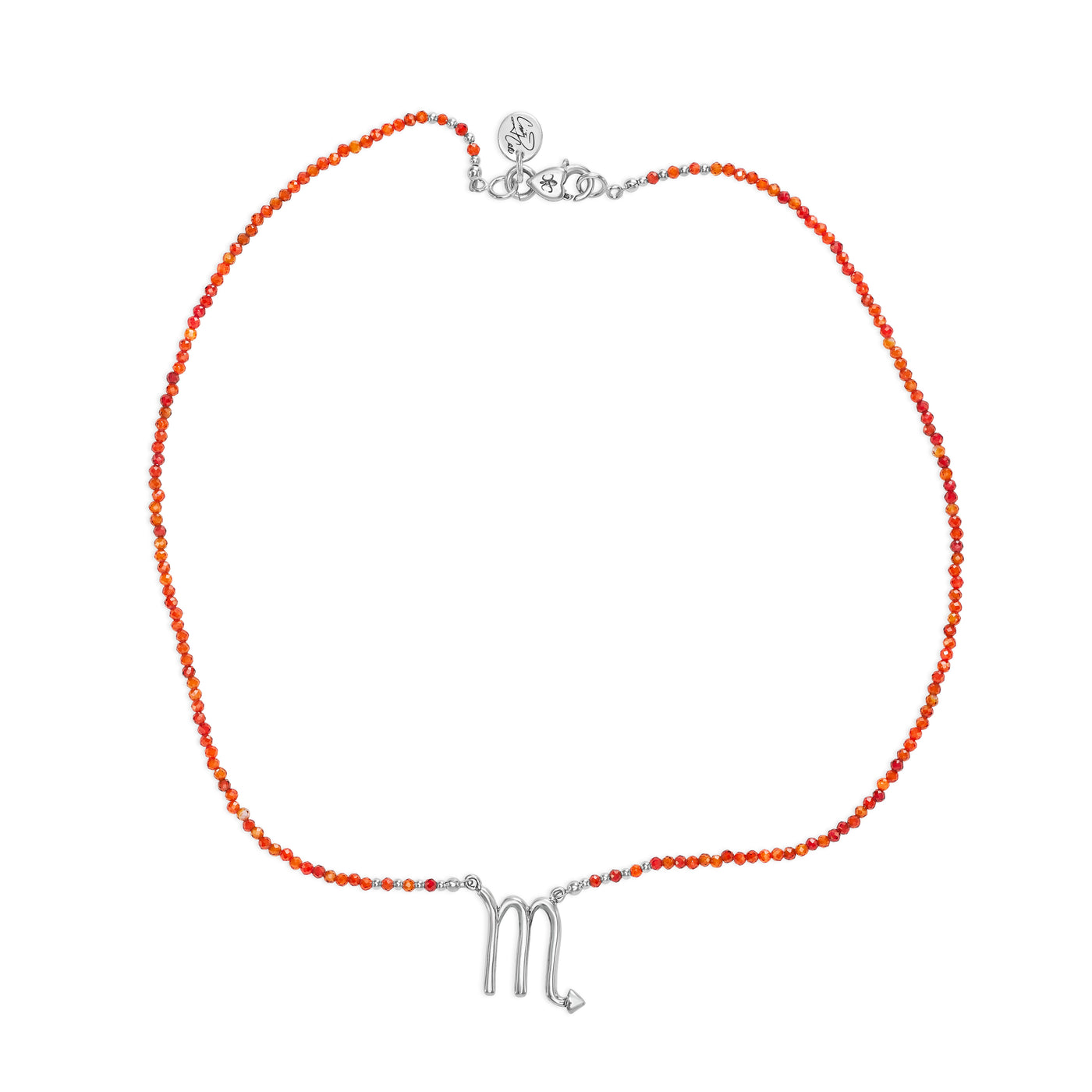 Scorpio Tangerine Zircon Zodiac Signature Necklace