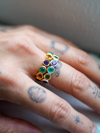 Cosmic Carnival Semi-Precious Gemstone Ring Gold Vermeil PREORDER