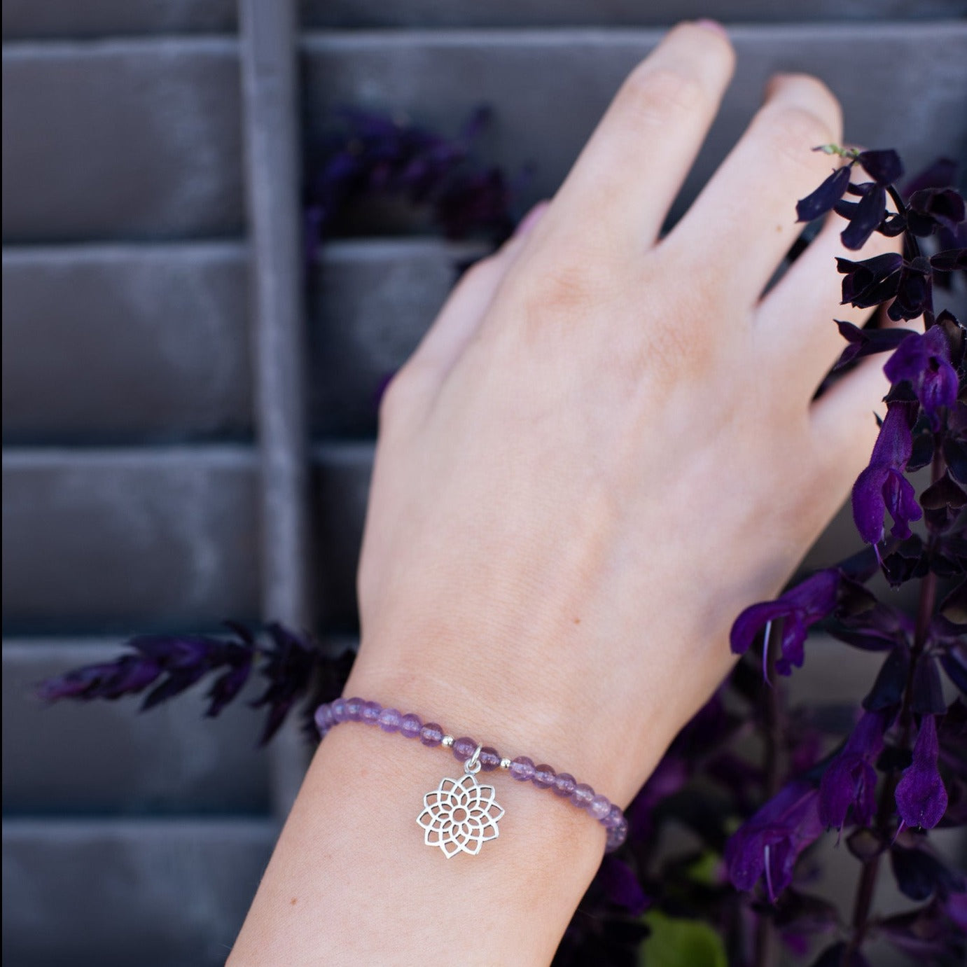 Crown Chakra Amethyst Signature Stretch Bracelet