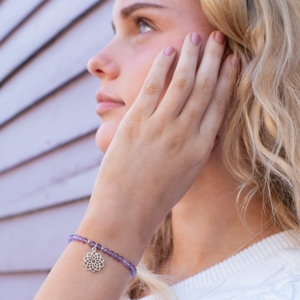 Crown Chakra Amethyst Signature Stretch Bracelet