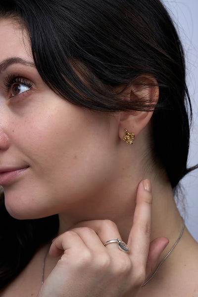 Fleur de Love Knot Earrings Gold Vermeil