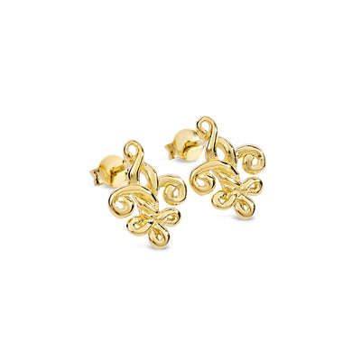 Fleur de Love Knot Earrings Gold Vermeil