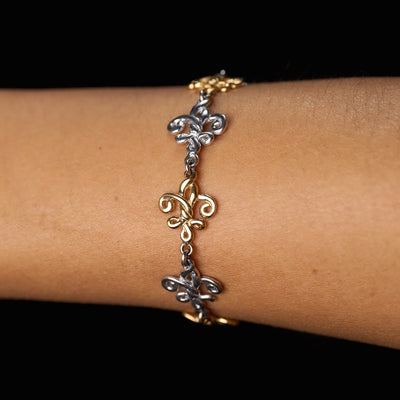 Fleur de Love Knot Link Bracelet Mixed 18K