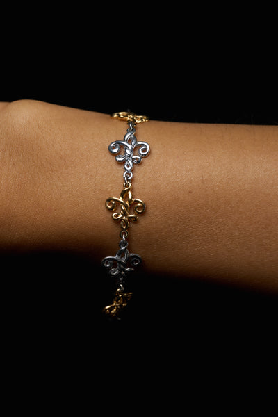 Fleur de Love Knot Link Bracelet Mixed 18K