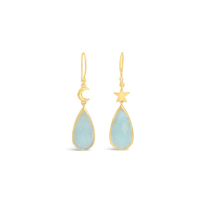 Celestial Goddess Gemstone Earrings Gold Vermeil