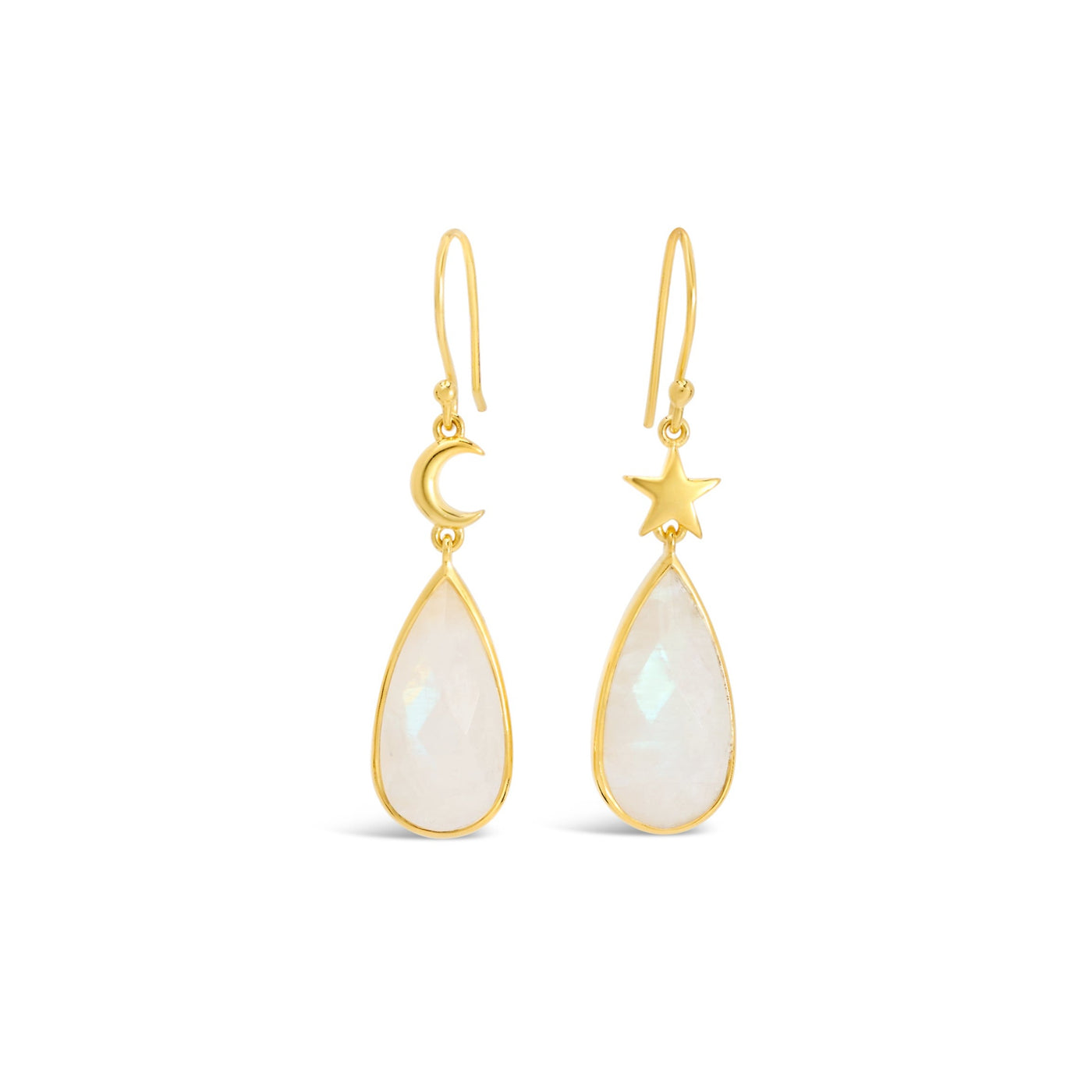 Celestial Goddess Gemstone Earrings Gold Vermeil