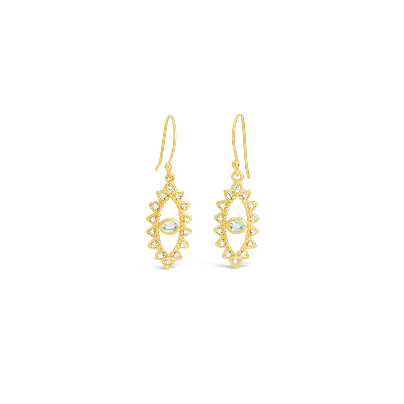 Evil Eye Topaz Earrings Gold Vermeil