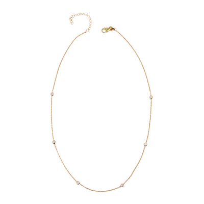 Constellation Diamond Bezel Necklace Gold Vermeil