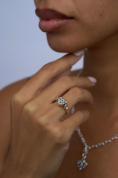 Heart of Deaux Mother of Pearl Flip Ring