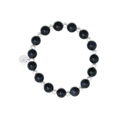 I Am Driven Blue Goldstone Signature Stretch Bracelet
