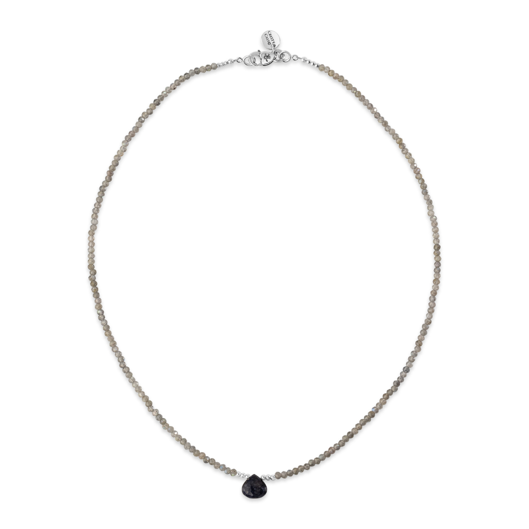Sapphire Tear of Wisdom with Mystical Labradorite Signature Necklace
