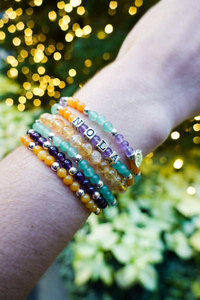 NOLA Mardi Gras Signature Gemstone Stretch Bracelet