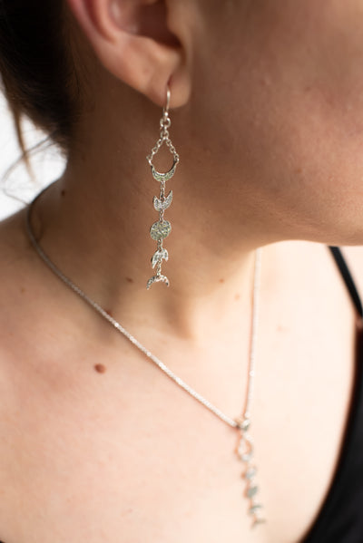Hammered Moon Phase Earrings
