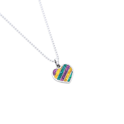 Mardi Gras Heart Charm - Small