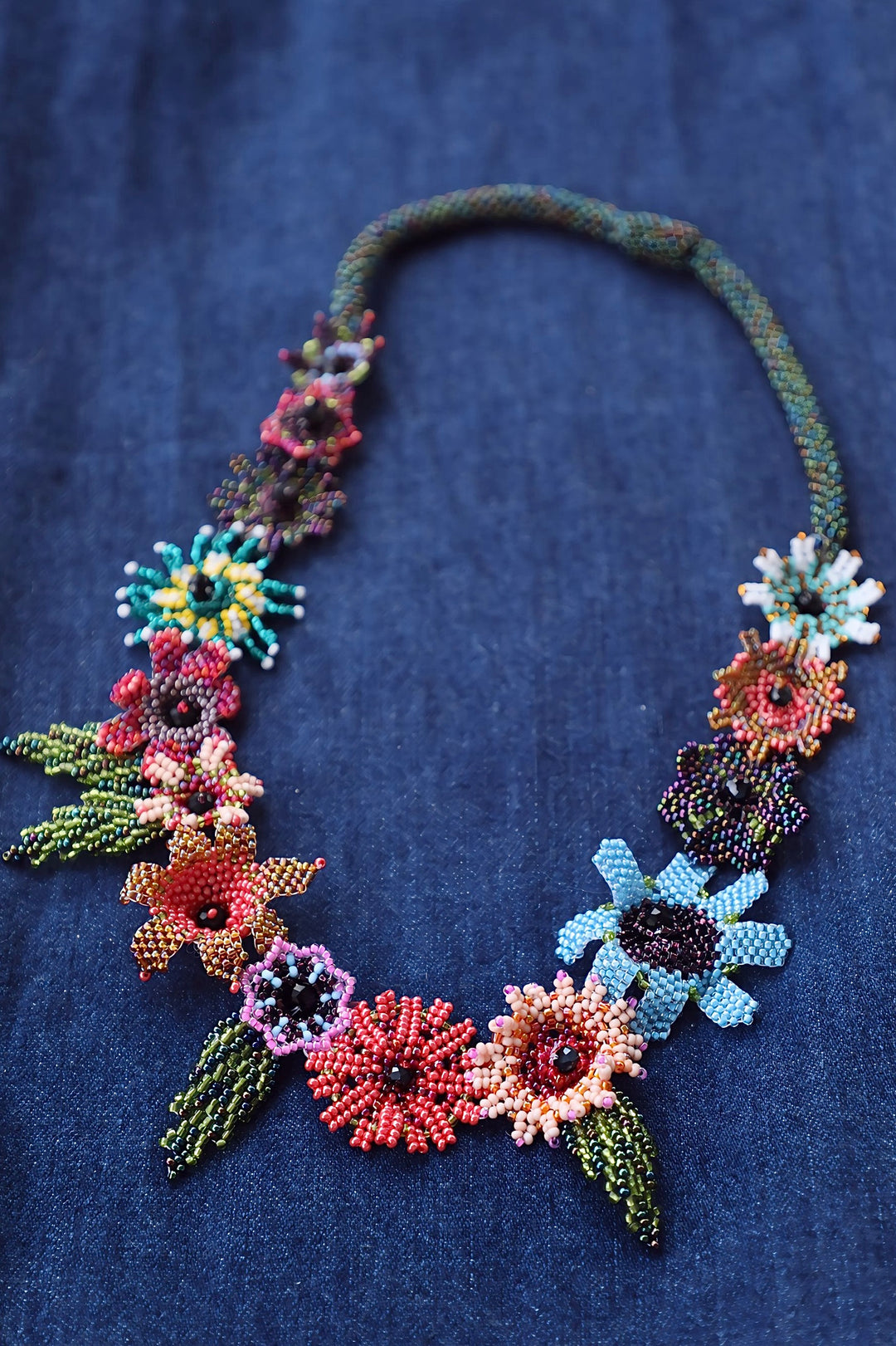 Mardi Gras Flowers Guatemalan Beaded Necklace – Cristy Cali