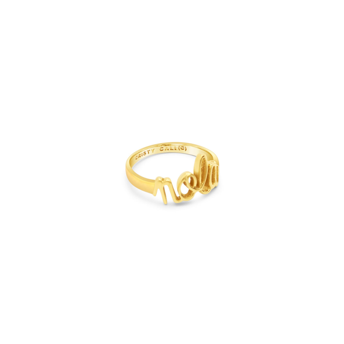 Nola Script Ring Gold Vermeil